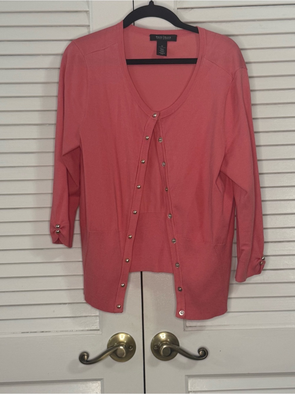 White House Black Market Coral Knit Top